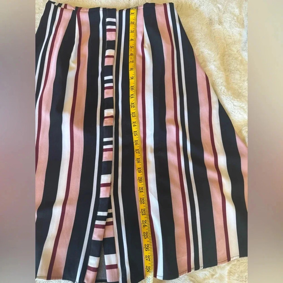 NEW YORK & COMPANY Women’s PINK / Black MULTI STRIPE SLEEVLESS SHIRT DRESS Small - Picture 3 of 8